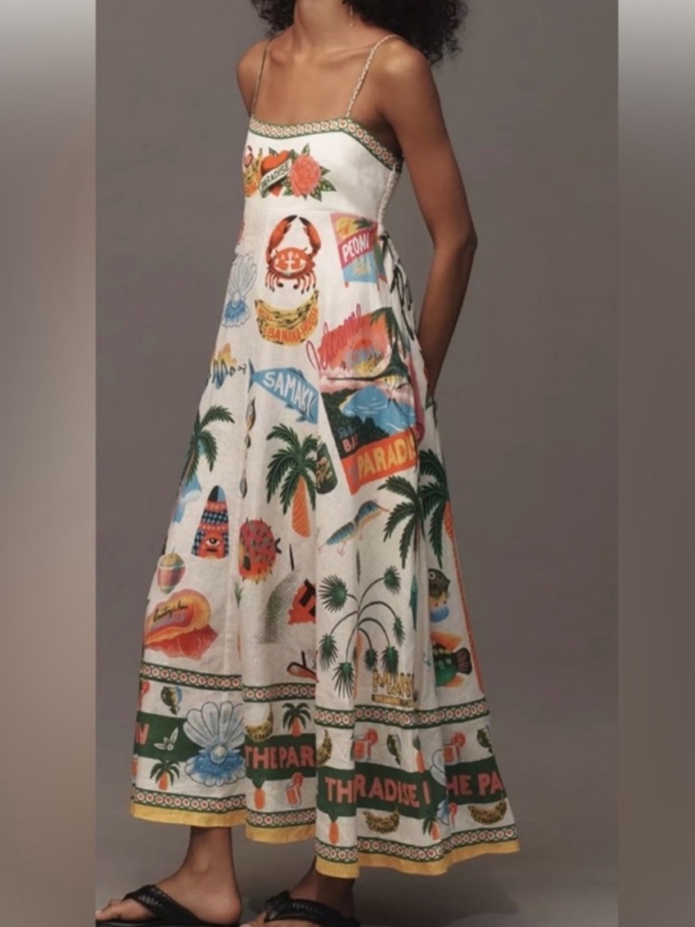 Alemais Paradiso Linen Midi Dress size US 4 #linen #dress #summer